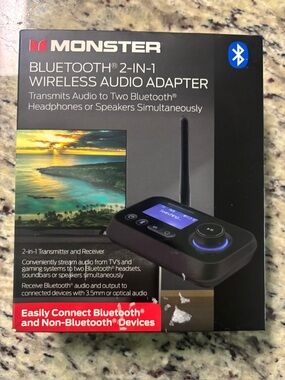 Monster Bluetooth Transmitter & Receiver 2-in-1 Bluetooth Audio Adapter Stream
